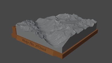 wedge mtn mountain landscape volcano terrain environment nature photogrammetry elevation dem science 3d print model - Mito3D