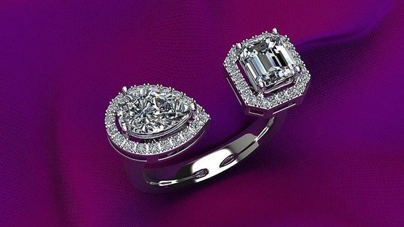 weding ring gold diamond jewel jewelry rings engagement gem gems 3d print model - Mito3D
