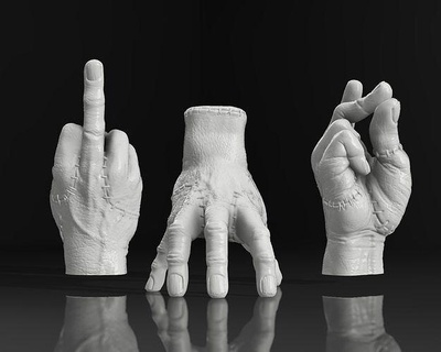 Mittwoch Hand Addams Familie Netflix Kunst Skulpturen Figuren familia addamfamily addamsfamily lachte Miniaturen Adams hässlich Pugsley Skulptur Mortalität scannt Repliken 3d print model - Mito3D