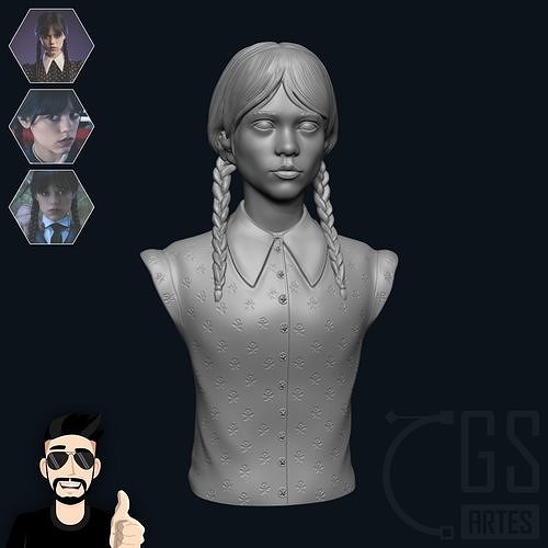 wednesday addams family wandinha addamfamily character sculptures figurines movie netflix hand adams pugsley art serie addamsfamily replicas sculpture morticia 3D print model - Mito3D