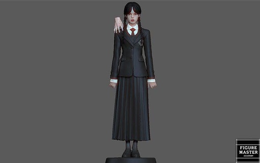 wednesday addams uniform girl character 3d print art sculptures 3d print model - Mito3D