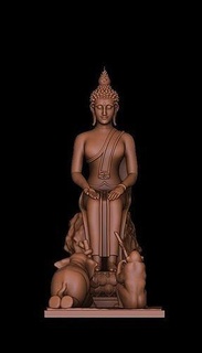 feira monge Buda estátua escultura arte figura esculturas 3d print model - Mito3D