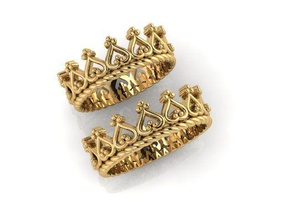 weeding bands 22 gold jewelry crown rings 3d print model - Mito3D