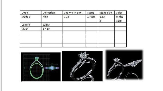 weeding ring 3d rings jewelry wedding rhino 3d print model - Mito3D