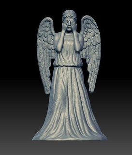 pianto angelo 3d scansione angeli dr medico bbc Ali scultura statua carattere fantasia assassino arte sculture 3d print model - Mito3D