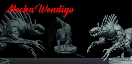 wendigo lizard mecha organic monsters monster boardgames wargames kickstarter games toys board 3d print model - Mito3D