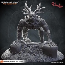 wendigo monster creature dawn character dungeons dragons dnd rpg tabletop boardgame miniature fantasy videogame games toys board 3d print model - Mito3D