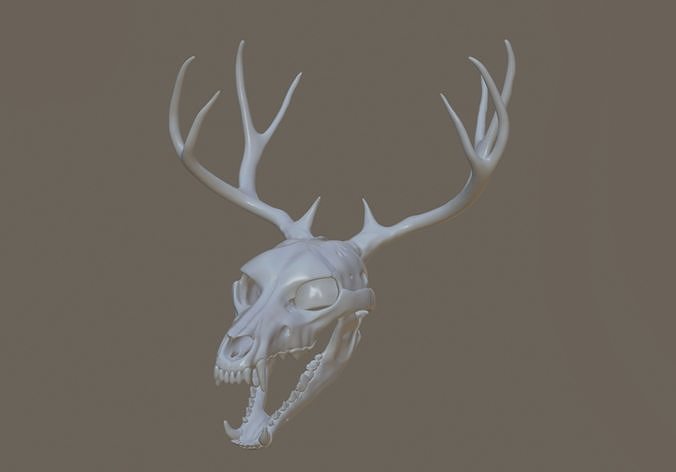 wendigo skull mask deer wolf antlers horns antler stag hobby diy 3D print model - Mito3D