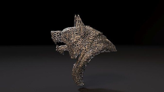 lobisomem fracasso Lobo animal animais cão Voronoi mamífero fera natureza selvagem rouco cabeça Bravo alfa uivo criatura arte esculturas 3d print model - Mito3D