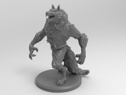 Werwolf Papa Monster schlachten Reißzähne Krallen wolle Tafel Spiel Figur Kunst Skulptur uralt Spiele Spielzeuge 3d print model - Mito3D
