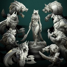 werewolves bundle pre-supported werewolf creature monster beast fantasy fictional wolf mythology magical miniature dnd dndminiature pathfinder lican tabletop toys boardgame mythological games board 3d print model - Mito3D