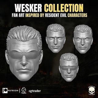 Wesker colección ventilador Arte acción cifras cabeza esculpir gi Joe mezco maravilla leyendas clasificado fuerza residente mal zombi riesgo biológico juegos juguetes 3d print model - Mito3D