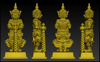 wessuwan giant god 3d model thai vessuwan amulet holy sculpture art sculptures india hindu wetsywan vetsuwan statue deity 3d print model - Mito3D