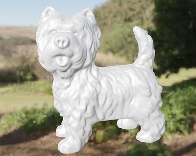 Westen Hochland Weiß Terrier Hund Tier chien Kunst Skulpturen 3d print model - Mito3D