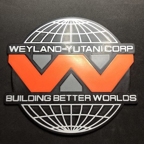 weyland-yutani corporation emblem wall plaque alien aliens weyland yutani company nostromo covenant prometheus art wallart house decor 3D print model - Mito3D