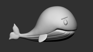 baleine poisson mignonne mer l'eau rivière Jeux jouets 3d print model - Mito3D