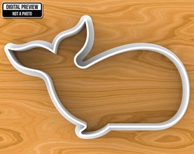 whale cookie cutter dough cutting food baking form fondant mold sea ocean fish blue mammal animal marine tale house kitchen dining 3d print model - Mito3D