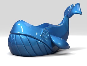 ballena maceta pez oceano mesero animal arte diseño miniaturas figuritas azul estatua mar blanco naturaleza pasatiempo bricolaje diy robótica 3d print model - Mito3D