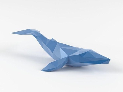 baleine Triangle mer art sculpture animal sauvage nature poly sculptures 3d print model - Mito3D
