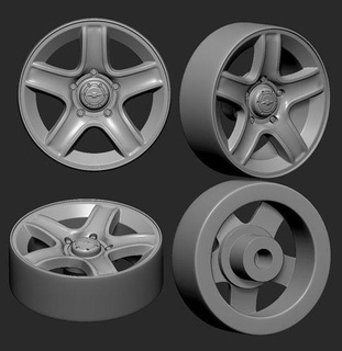 roue miniature voiture carminiature roues chaudes 3dprint loisir DIY automobile 3d print model - Mito3D