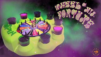 wheel of misfortune - shot drinking game roulette fun celebration party gaming drink alcohol liquor fortune mis board shots spin toys accessories games 3d print model - Mito3D