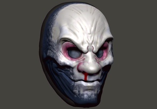 mort masque jour paie payday2 masques payday2mask cosplay accessoires 3dprinting jeux jouets 3d print model - Mito3D