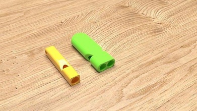 sifflet 2 versions jouet flûte enfant peine jeux jouets 3d print model - Mito3D