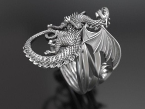 whitby-wyrm bague dragon bijoux whitby wyrm de l'anneau les créatures la bête magiques anneaux photo 3d d'origine 3d print model - Mito3D
