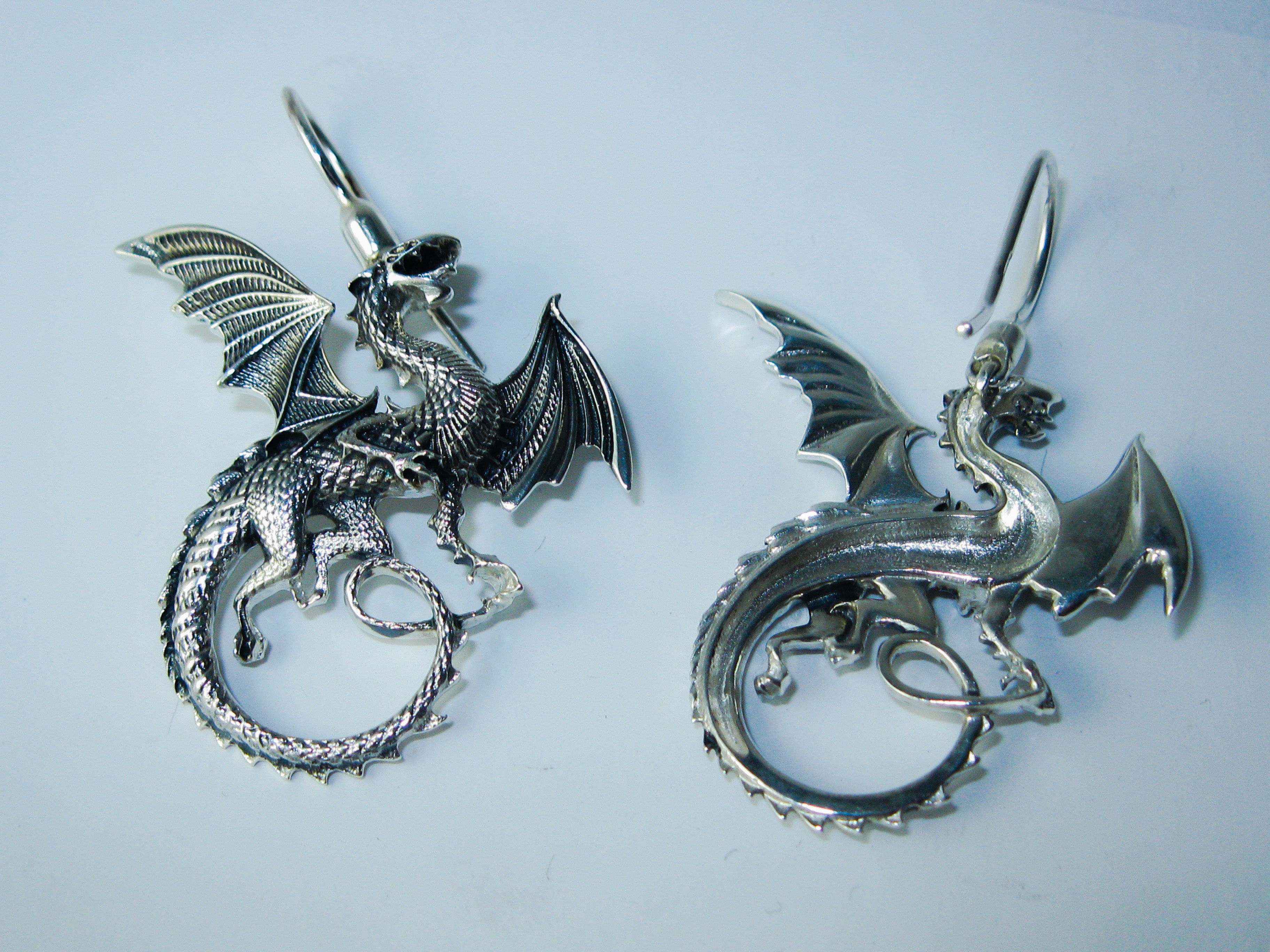 whitby wyrm-Drache Ohrringe Schmuck wyrm dragon mystisch apokalyptisch Apokalypse Ungeheuer Kreatur 3D print model - Mito3D