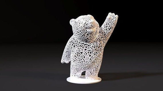 blanc ours voronoi sculpture grizzly noir animal nounours statue nature marron art imprimable sculptures figure peluche 3d print model - Mito3D