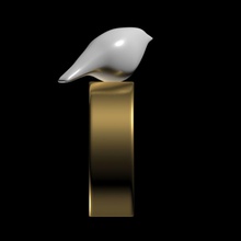 pássaro branco jóias anel argila abs de cobre ouro cerâmica anéis 3d print model - Mito3D