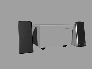 white black desktop stereo 2-1 speaker 2 1 audio device customizable sony monster philips xperium wireless google marshall smart electronics hobby diy 3d print model - Mito3D