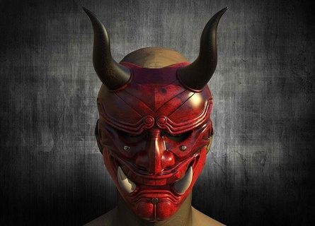 weiß tod maske kugel zug film halloween cosplay gruselmaske hannya hannyamask oni onimask samurai kabuki kabuto bushido bushidomaske spiele spielzeuge 3d print model - Mito3D