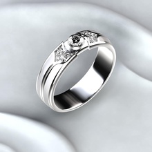 white enamel gold ring jewelry jewellery printable engagement wedding jewel diamond gem rings 3d print model - Mito3D