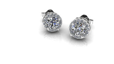 white gold diamonds earrings jewelry diamond jewel love present 14k special forher motherday jewellery precious earring diamondo halo gem printable silver 3d print model - Mito3D