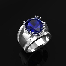 oro blanco anillo de zafiro 1 la joyería joya gem boda compromiso precioso el platino brillante tesoro ropa piedras preciosas los anillos 3d print model - Mito3D