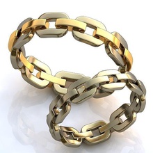 anillos de oro blanco la joyería boda los accesorio ropa cadena 3d print model - Mito3D