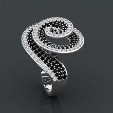 oro blanco de las mujeres anillo diamante 1 la joyería el gem joya precioso compromiso boda platino piedras preciosas zafiro gemas ropa los anillos 3d print model - Mito3D
