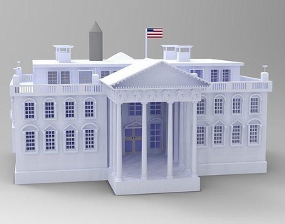 white house washington usa america obama donald trump president architecture blender government historic landmark detailed exterior biden joe mccain outdoor 3d print model - Mito3D