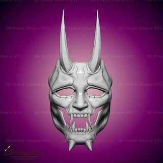 white mask neon game - fan art cosplay costume halloween helmet horror premium monster toys demon character head face red games accessories 3d print model - Mito3D