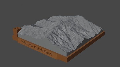 blanco mtn pico montaña paisaje volcán terreno ambiente naturaleza fotogrametría elevación dem Ciencias 3d print model - Mito3D