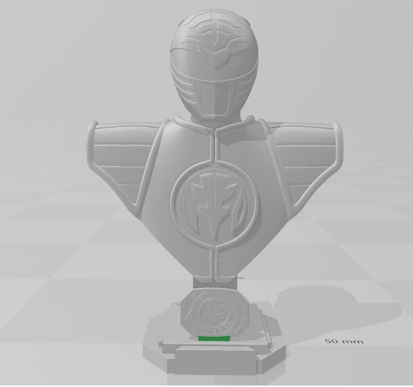 white ranger bust mightymorphin poweranger whiteranger mmpr games toys 3D print model - Mito3D
