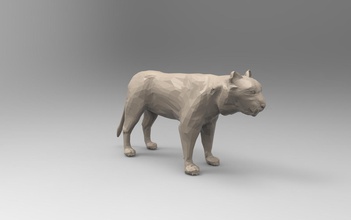 white tiger 3d low-poly print animals toys games 3d print model - Mito3D