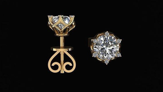 whiteflash orecchini 54 diamante gioielleria oro anelli orecchino stampabile squillare Fidanzamento gioiello nozze moda brillante gemma braccialetto pendente argento collana 3d print model - Mito3D