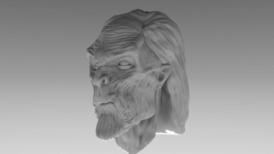 whitewalker stampabile modello art 3d di stampa gioco troni scolpire il busto la scultura statua ritratto testa maschile sculture 3d print model - Mito3D
