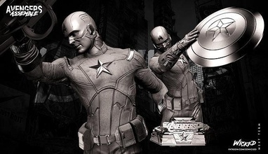 wicked captain america avenger bust ready 3d printing stl statues marvel sculptures art 3d print model - Mito3D
