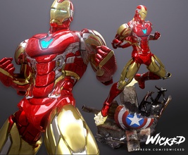 wicked marvel avengers iron man 3d bust stl ready printing printable tony stark comic sculpture superhero art sculptures 3d print model - Mito3D