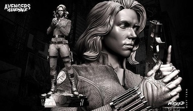 wicked marvel black widow sculpture tested - ready printing stl 3d statues sculptures 3dprintable 3dprinting art 3d print model - Mito3D