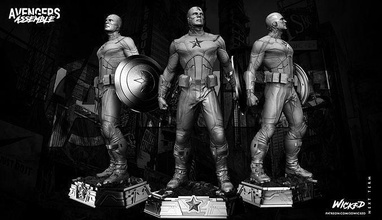 malvado maravilla capitán America vengador escultura stl 3d impresión estatuas esculturas Arte 3d print model - Mito3D