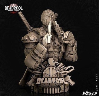 wicked marvel deadpool bust stls stl 3d printing sculptures avengers marvelcollectibles comics models 3dprint 3dprintable 3dprinting 3dprinter resinprinter mars2pro marvelcomics hobby diy 3d print model - Mito3D